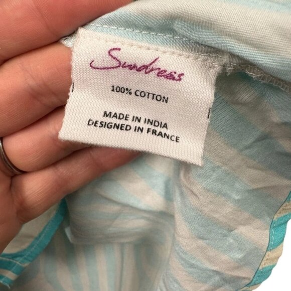 NWT Sundress Turquoise Blue Balloon Sleeve Seychhelles Cropped Top Fits XS - L - Picture 7 of 10